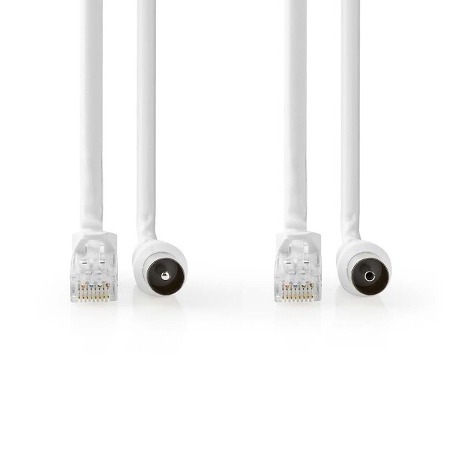 Nedis Coax / CAT6 combinatiekabel | wit | 3 meter