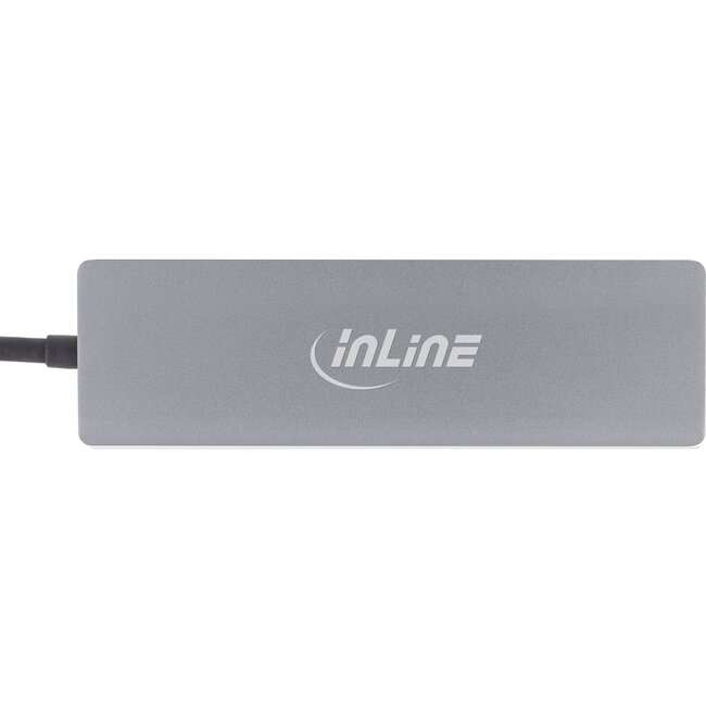 InLine USB-C naar HDMI 4K 30Hz, SD, USB-A, USB-C PD 100W en (Micro) SD adapter | aluminium | 0,15 meter