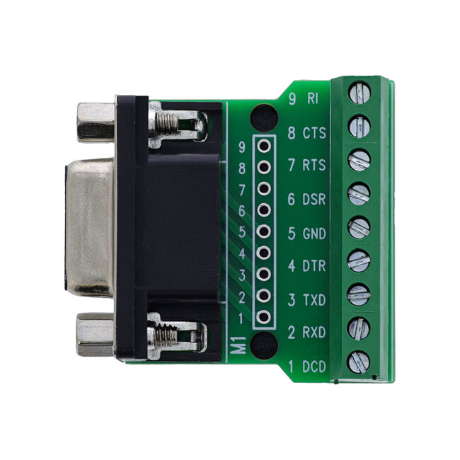 InLine® klemmenblok D-Sub 9 aansluiting, schroefklem, schroefzekering