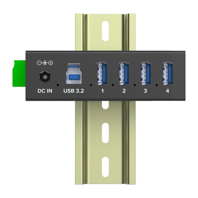 InLine industriële USB hub | 4x USB-A | USB3.0 5 Gbps | 24W voeding