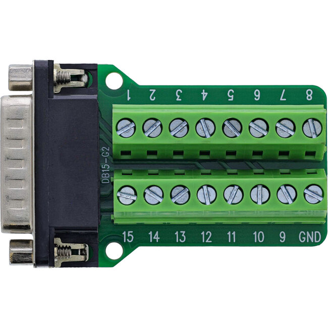 InLine® D-Sub 15 aansluitblok, stekker, 2-rij, schroefaansluiting