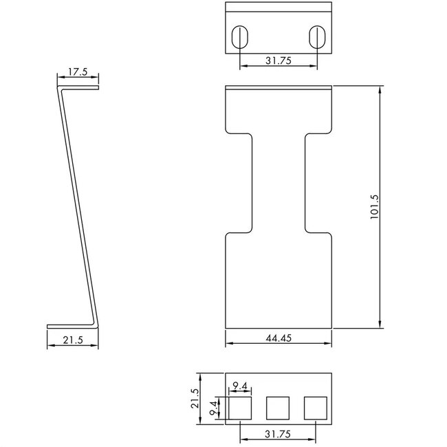 Diepte uitbreider voor 10 inch / 19 inch componenten | 10cm | 1U | zwart | 2 stuks