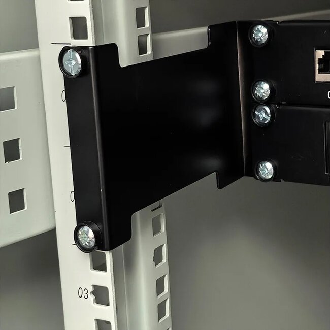 Diepte uitbreider voor 10 inch / 19 inch componenten | 15cm | 2U | zwart | 2 stuks