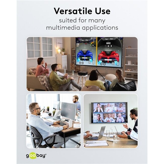 Goobay Plus DisplayPort - HDMI kabel | 8K 60Hz | 3 meter