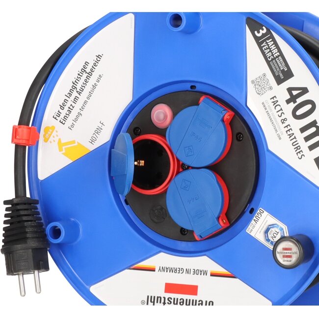 Brennenstuhl Garant bouwplaats kabelhaspel | IP44 | 3 contacten | 3x 1,50mm² | 40 meter