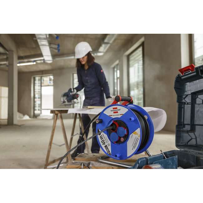 Brennenstuhl Garant bouwplaats kabelhaspel | IP44 | 3 contacten | 3x 1,50mm² | 40 meter