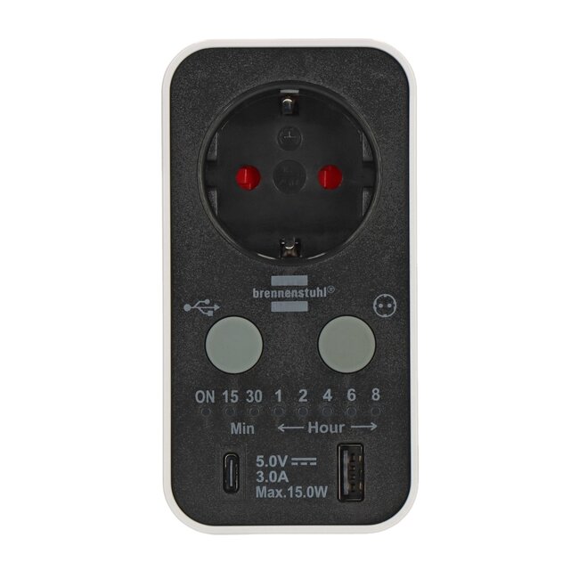 Brennenstuhl countdown timer | CEE 7/3 + USB-A + USB-C | digitaal