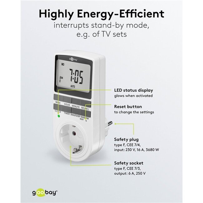 Goobay digitale tijdschakelklok | set van 2 stuks | voor binnen | wit