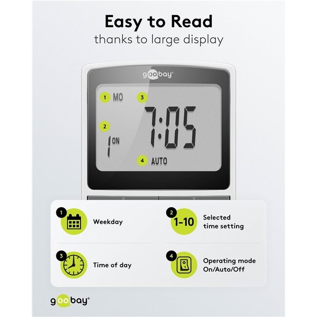 Goobay digitale tijdschakelklok | set van 2 stuks | voor binnen | wit