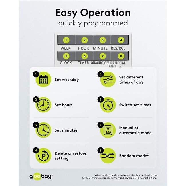 Goobay digitale tijdschakelklok | set van 2 stuks | voor binnen | wit
