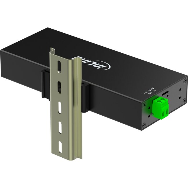 InLine industriële USB hub | 10x USB-A | USB3.0 5 Gbps | 60W voeding