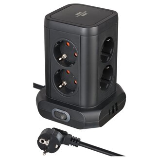 Brennenstuhl Brennenstuhl Socket Tower stekkerdoos | 8 contacten | 2x USB-A + 1x USB-C PD 20W | 2 meter