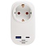 Brennenstuhl doorvoerstekker met USB lader | USB-C PD + USB-A QC | 20W
