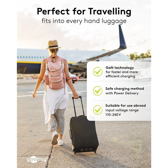 Goobay USB lader | USB-C PD | GaN | 20W | wit