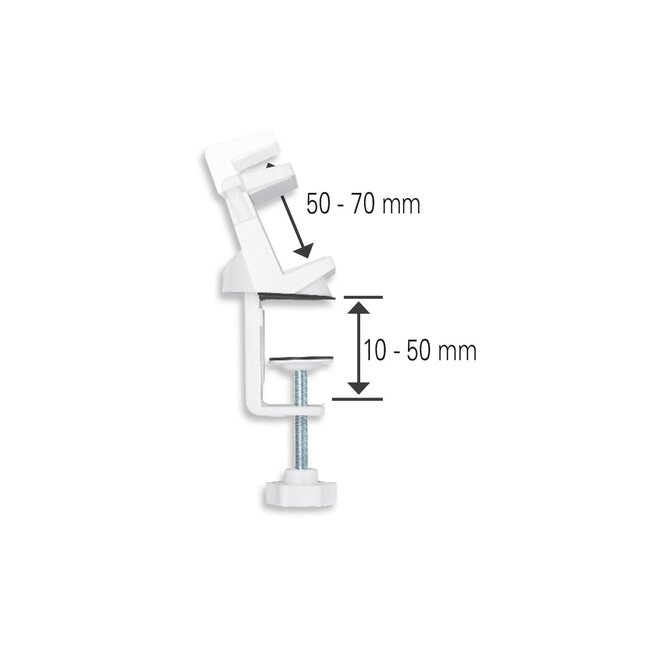 MaxTrack stekkerdoos bureaubevestiging | schroefklem | bureaublad tot 50mm | wit