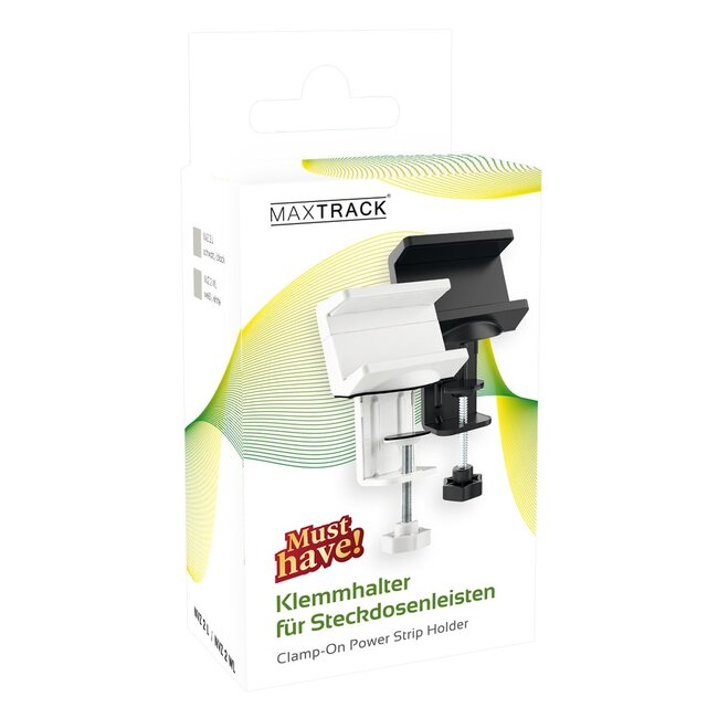 MaxTrack stekkerdoos bureaubevestiging | schroefklem | bureaublad tot 50mm | wit