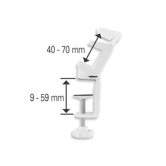 MaxTrack stekkerdoos bureaubevestiging | draaibaar | schroefklem | bureaublad tot 50mm | wit