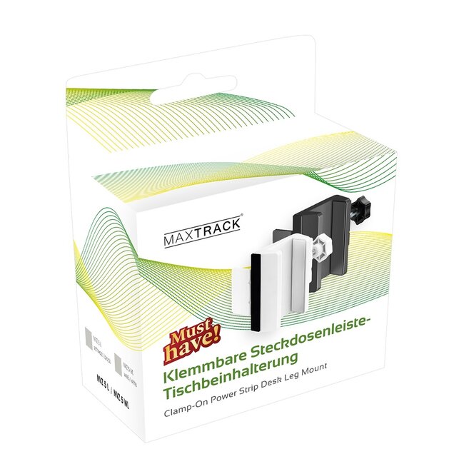 MaxTrack stekkerdoos bureaubevestiging | schroefklem | tafelpootdikte tot 90mm | zwart