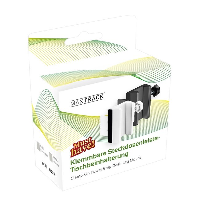 MaxTrack stekkerdoos bureaubevestiging | schroefklem | tafelpootdikte tot 90mm | wit
