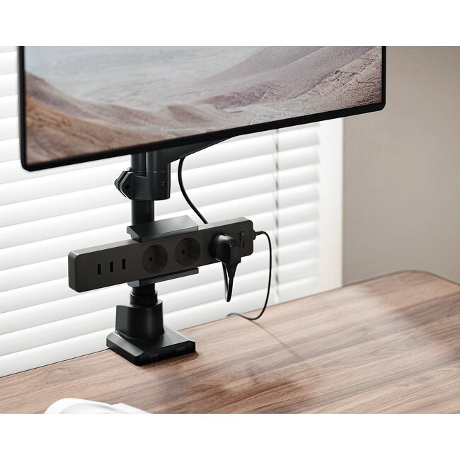 MaxTrack stekkerdoos buisbevestiging | schroefklem | buisdikte 40-90mm | zwart