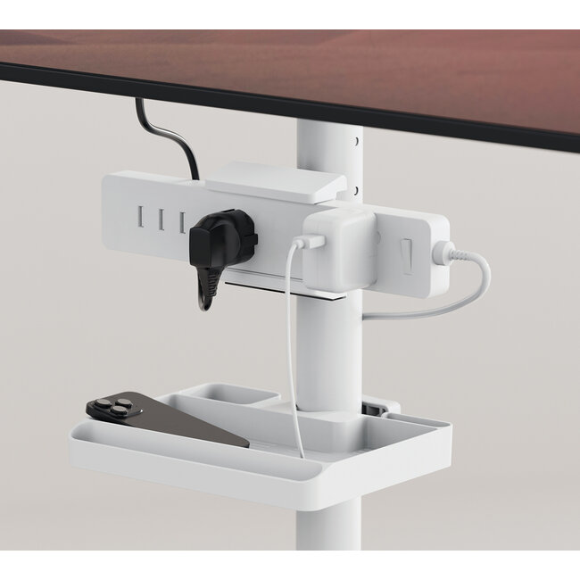 MaxTrack stekkerdoos buisbevestiging | schroefklem | buisdikte 40-90mm | wit