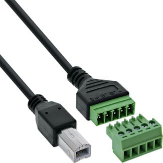 InLine® InLine® USB-B stekker naar aansluitblok, 5-polig, met kabel
