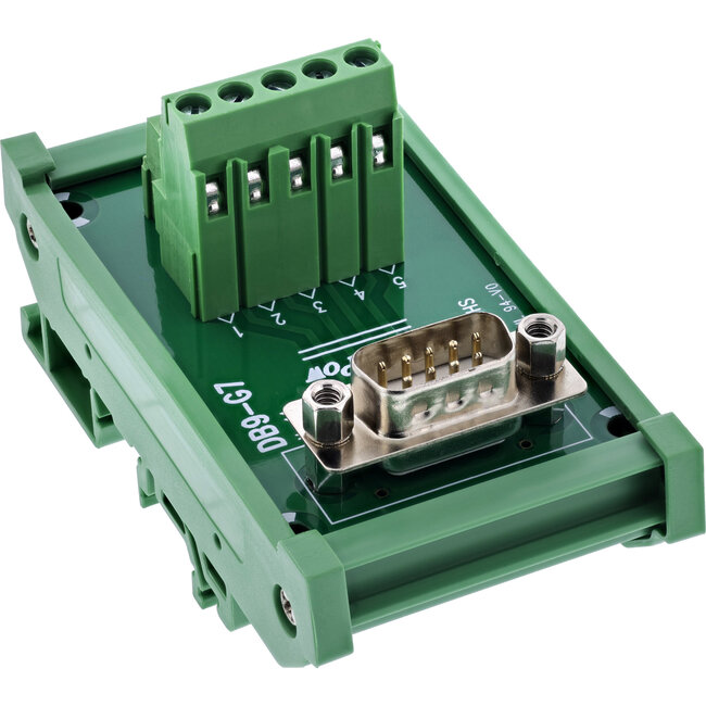 InLine® D-Sub 9 aansluitblok, stekker, schroefklem, DIN-rail