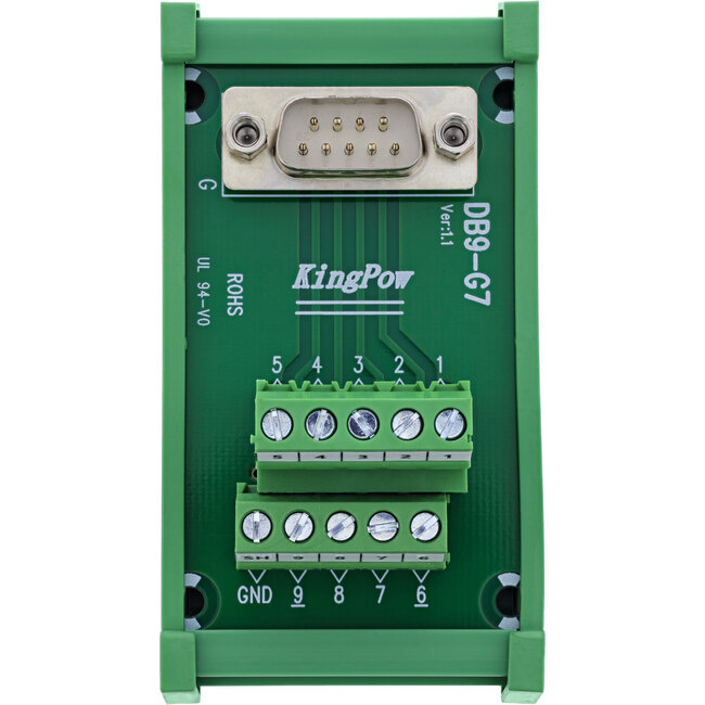 InLine® D-Sub 9 aansluitblok, stekker, schroefklem, DIN-rail