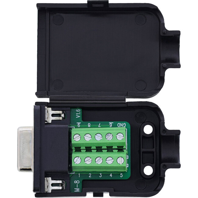 InLine® D-Sub 9 breakout aansluitblok, bus, schroefaansluiting, kartelschroef