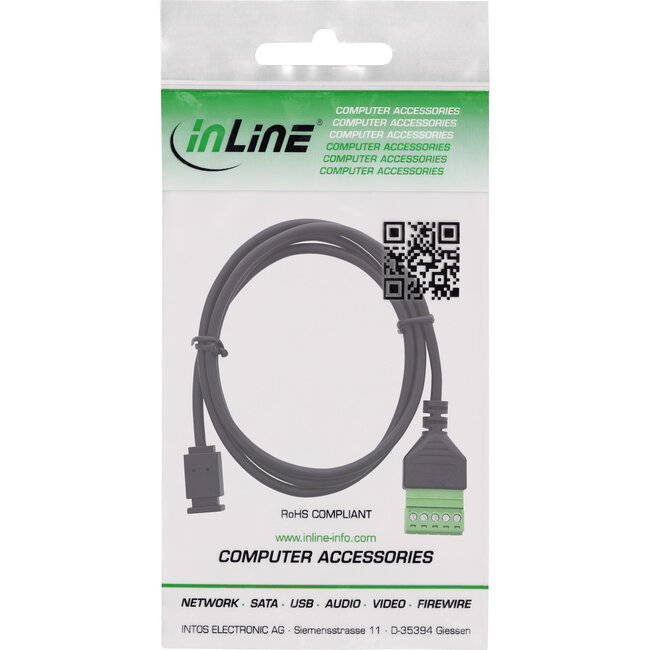 InLine® Mini USB aansluiting naar aansluitblok, 5-pins, met kabel