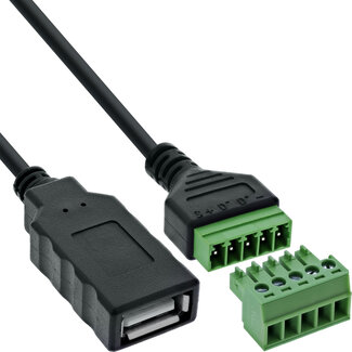 InLine® InLine® USB-A aansluiting naar aansluitblok, 5-pins, met kabel
