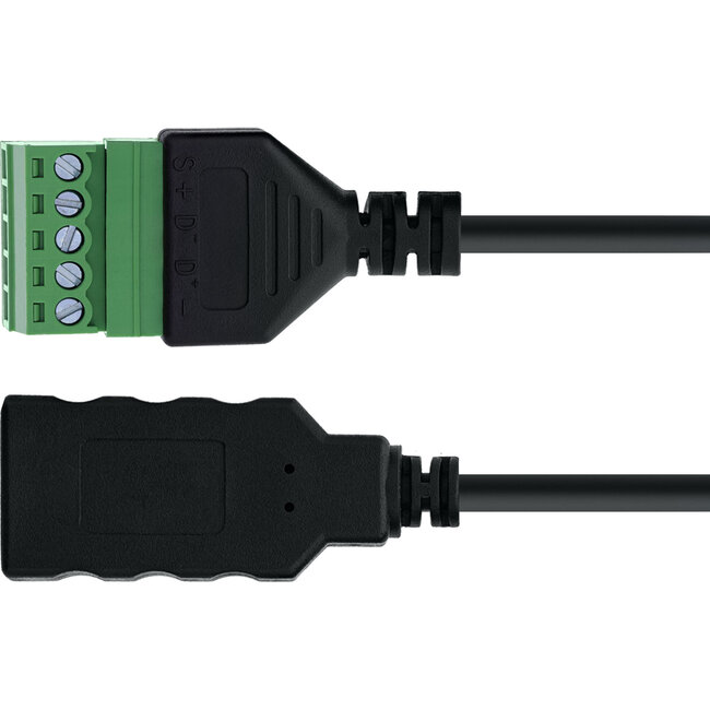 InLine® USB-A aansluiting naar aansluitblok, 5-pins, met kabel