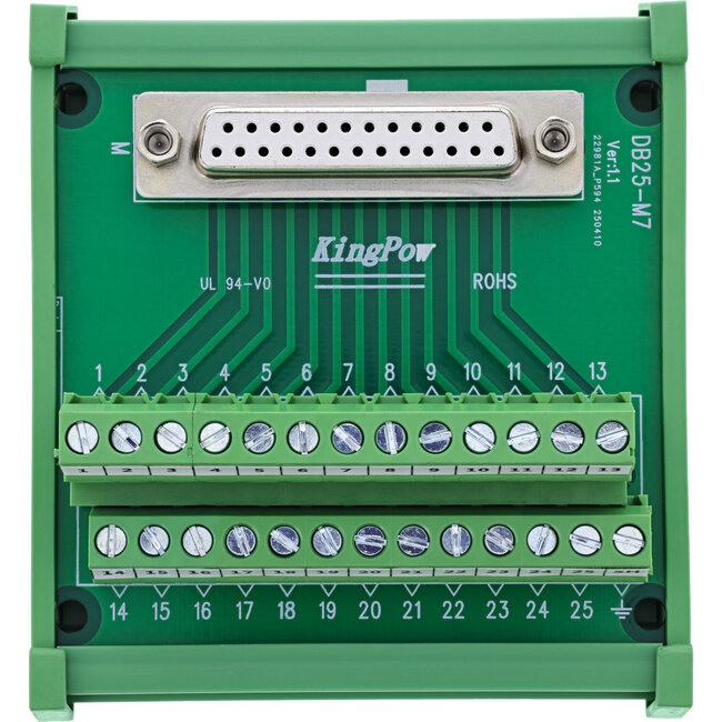 InLine® D-Sub 25 aansluitblok, contactdoos, schroefaansluiting, voor opzetrail