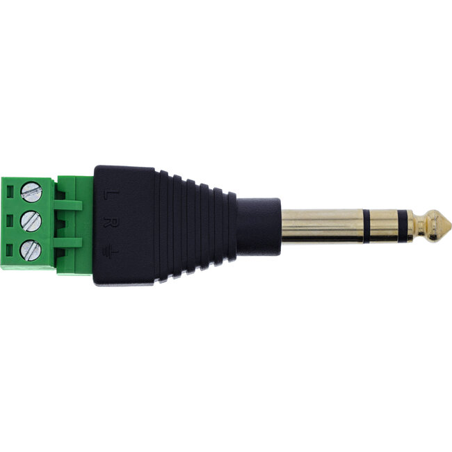 InLine® 6,35 mm stereo-stekker naar aansluitblok, stereo, 3-polig