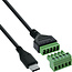 InLine® USB-C stekker naar aansluitblok, 5-pins, met kabel