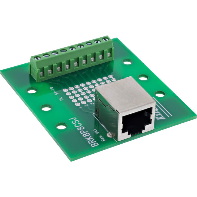 InLine® klemmenblok, RJ45 aansluiting, recht, voor DIN-rail