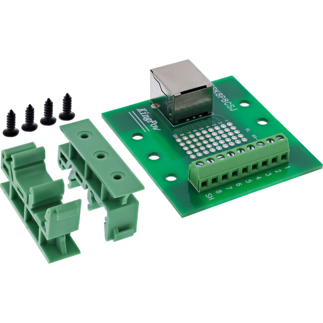 InLine® klemmenblok, RJ45 aansluiting, recht, voor DIN-rail