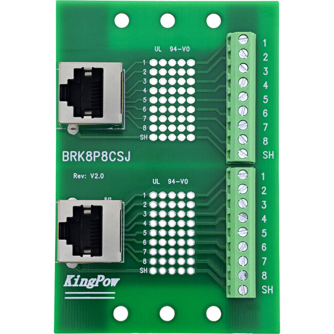 InLine® klemmenblok, 2x RJ45 aansluiting, naar boven, voor DIN-rail