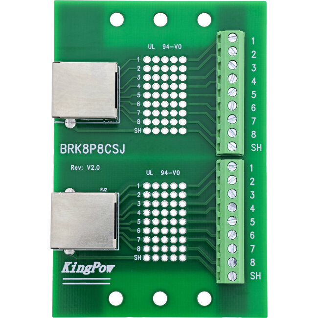 InLine® klemmenblok, 2x RJ45 aansluiting, recht, voor DIN-rail