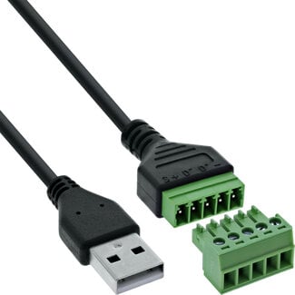 InLine® InLine® USB-A stekker naar aansluitblok, 5-pins, met kabel