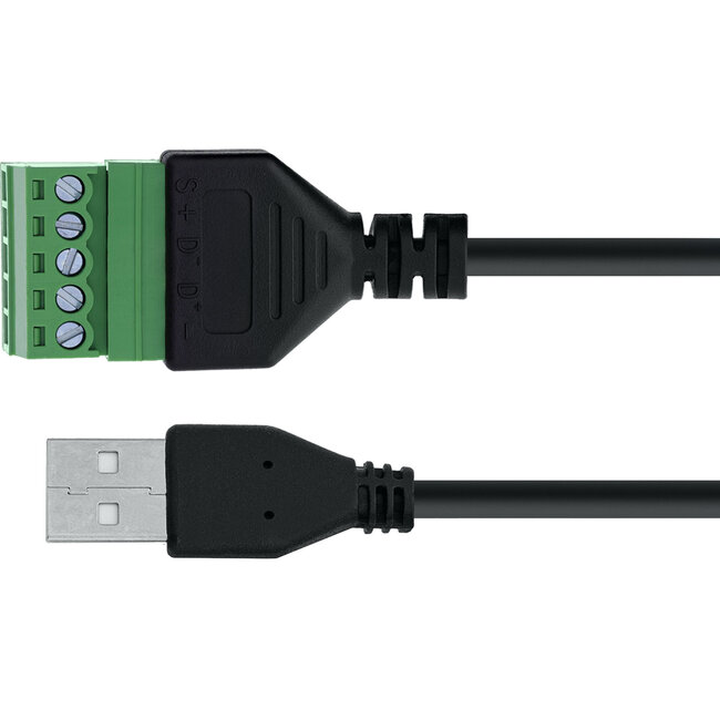 InLine® USB-A stekker naar aansluitblok, 5-pins, met kabel