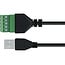 InLine® USB-A stekker naar aansluitblok, 5-pins, met kabel