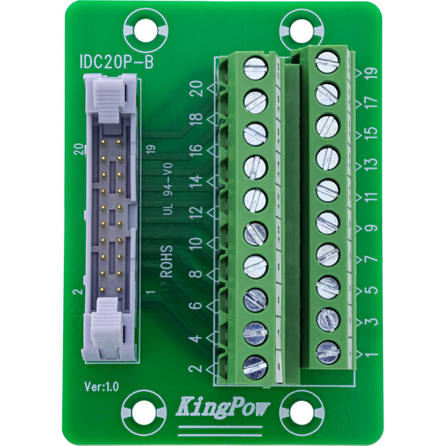 InLine® IDC 20 contactdoos naar aansluitblok, 10-pins, op printplaat