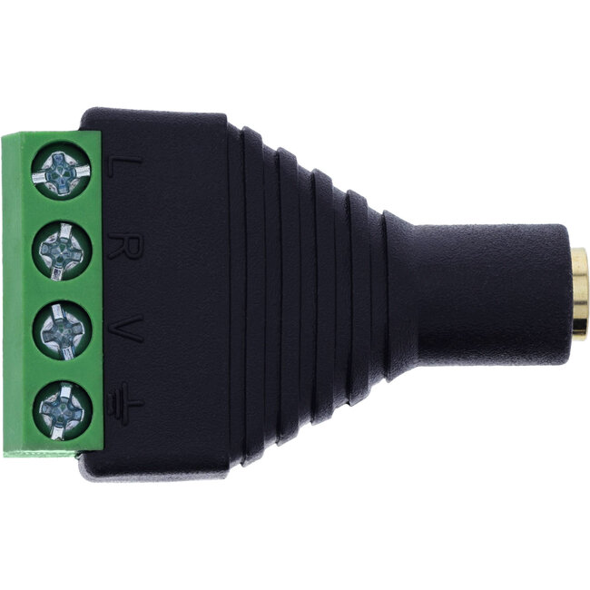 InLine® 3,5 mm stekkerbus 4-pins stereo/micro naar aansluitblok