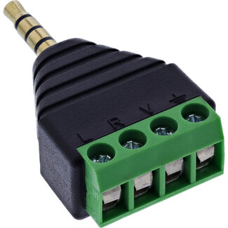 InLine® InLine® Adapter 3,5 mm jack 4-pins stereo/micro naar aansluitblok, zwart
