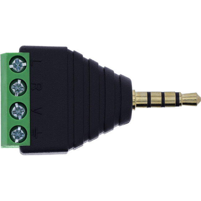 InLine® Adapter 3,5 mm jack 4-pins stereo/micro naar aansluitblok, zwart