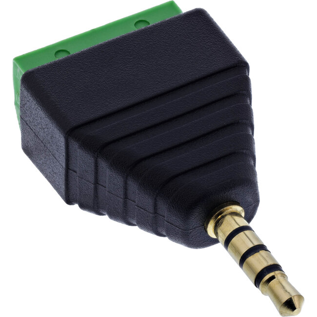 InLine® Adapter 3,5 mm jack 4-pins stereo/micro naar aansluitblok, zwart