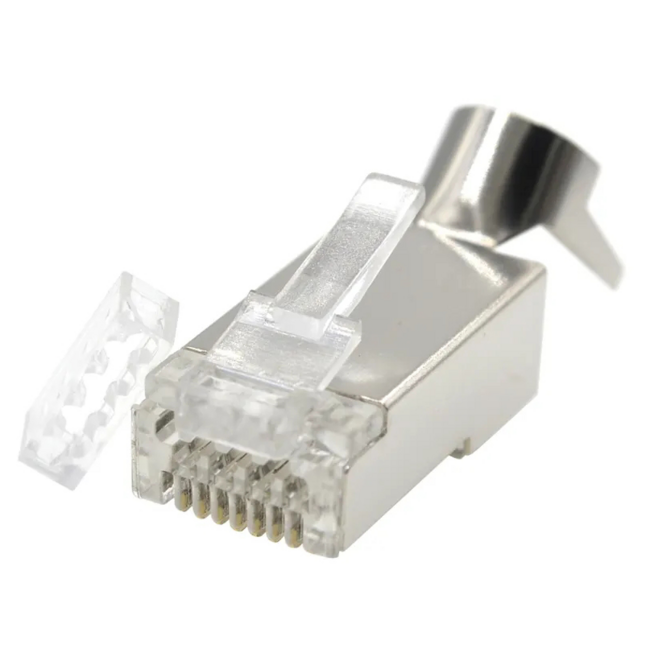Afgeschermde modulaire RJ45 CAT7 stekker, 8P8C, 10 stuks
