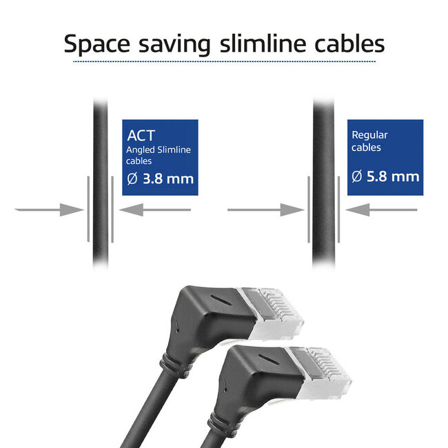 UFTP CAT6a slimline netwerkkabel | haaks (beneden) / haaks (beneden) | LSZH | zwart | 5 meter