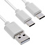 InLine® USB 2in1 Y-oplaadkabel, 1x USB-A-stekker naar 2x USB-C-stekker, wit 1m